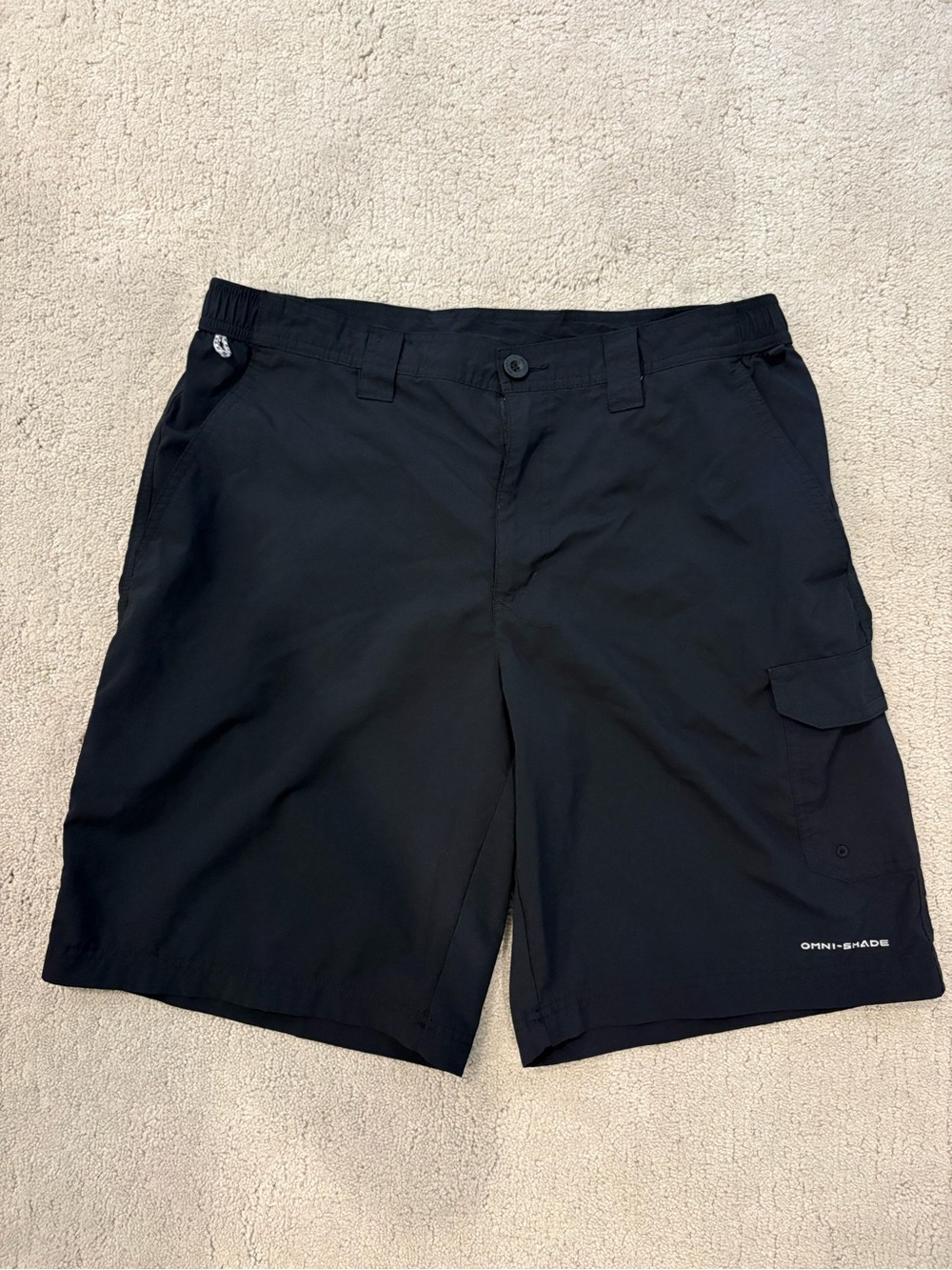 Columbia Black Men's Performance Cargo Omni-Shade Shorts PFG 36 x 10